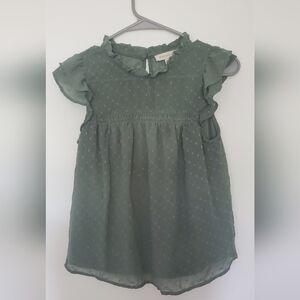 Olive Green Capsleeve Blouse